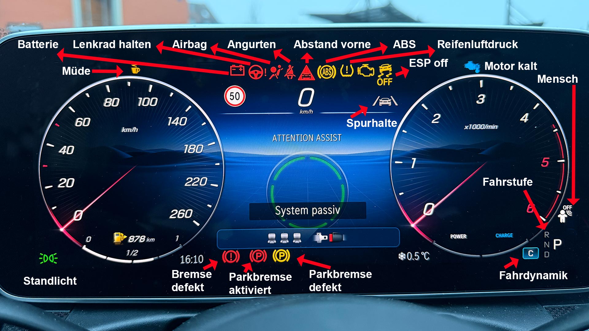 Kontrolleuchten C-Klasse